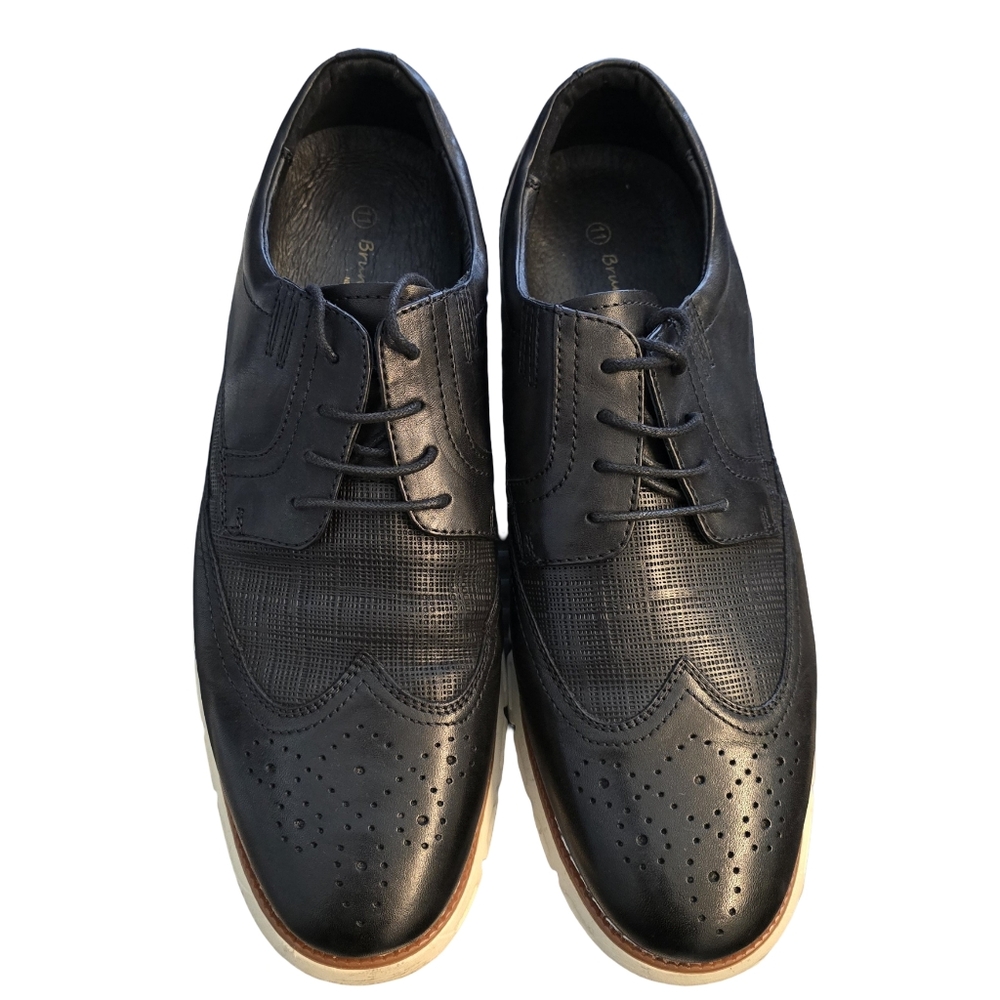 Bruno Marc | Men’s Black Wingtip Oxford Dress Shoes | Size 11 - Picture 3 of 6